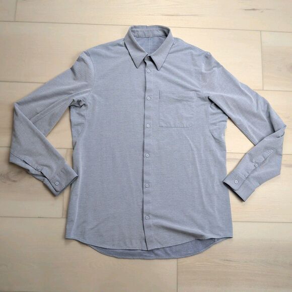 Lululemon Shirt Mens XL Blue Commission Long Sleeve Oxford Chambray Vented - Picture 1 of 10